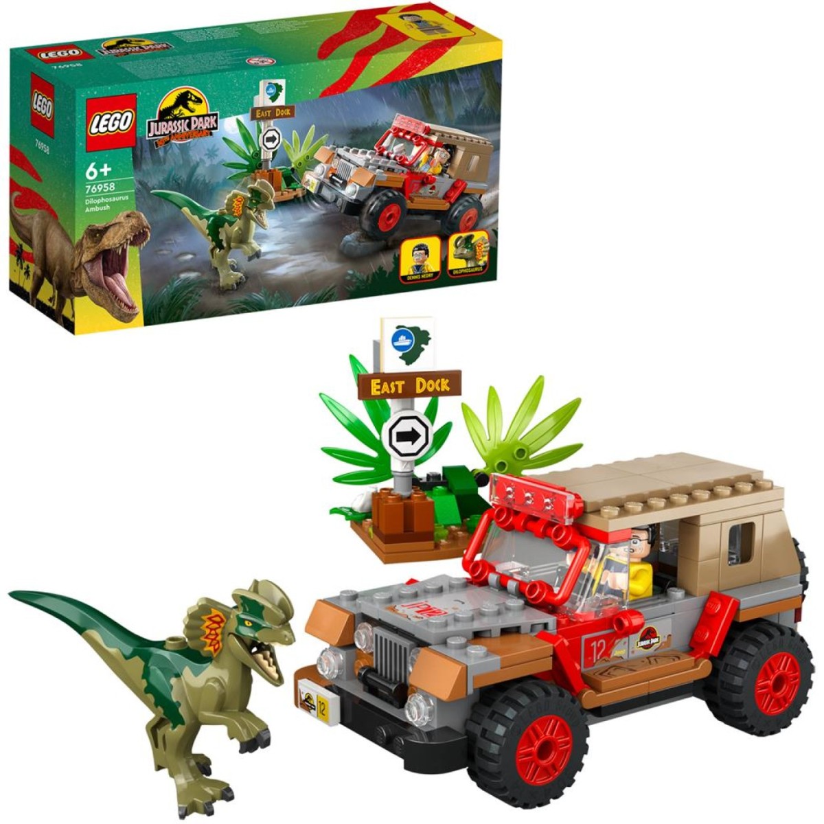 LEGO Jurassic Park - Dilophosaurus Ambush 76958 - Game On Toymaster Store